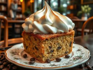 Torta de Café com Merengue Cremoso e Casquinha Crocante