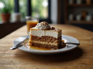 Bolo Gelado de Café com Camadas de Creme de Leite