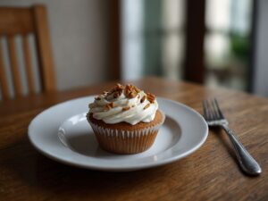 Cupcake de Café com Creme de Baunilha e Nozes Crocantes