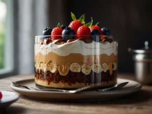 Pavê de Café Gelado com Camadas de Bolo de Chocolate