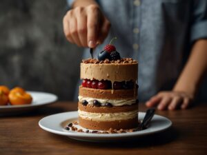 Torta Mousse de Café com Camadas de Biscoito