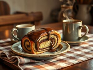 Rocambole de Café com Chocolate