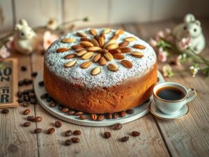 Bolo de Café com Amêndoas da Páscoa
