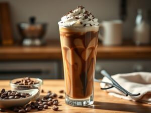 Café Gelado com Chocolate e Baunilha Delícia
