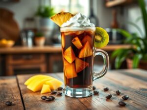 Café Gelado Tropical com Frutas