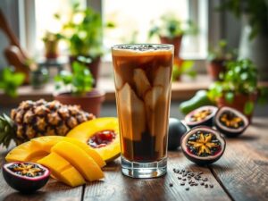 Café Gelado com Chia Tropical