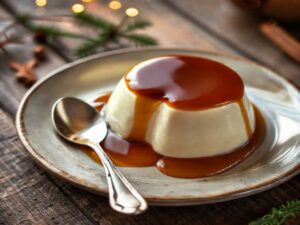 Panna Cotta de Café com Caramelo Natalino