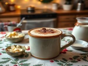 Café Cremoso de Chocolate Branco Natalino