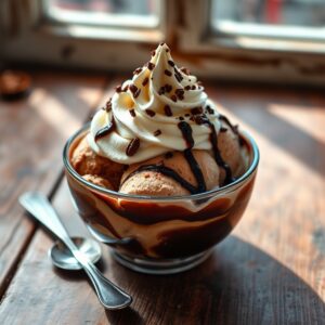 Gelato de Café com Nuvens de Creme