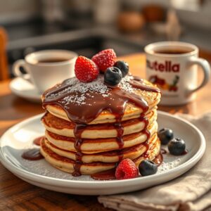 Panquecas de Café com Nutella: Um Abraço Quente